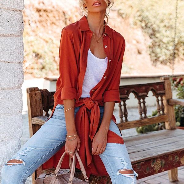 

women's jackets long button coats lapel casual korean elegant split solid coat ladies outwear 2021 autumn sleeve streetwear, Black;brown