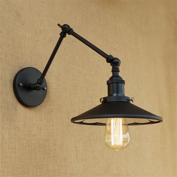 

wall lamp loft style double long arm edison sconce iron mirror face lamps industrial vintage led light fixtures home lighting
