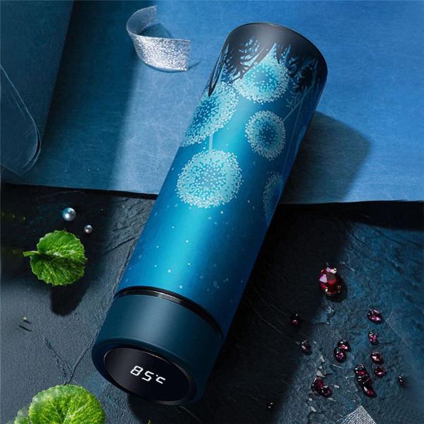 

water bottles 450ml temperature display bottle portable smart thermo vacuum insulated stainless steel travel coffee mug cup