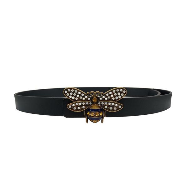 

belts lovely bee women synthetic leather buckle 2.5cm wide waist cummerbunds size, Black;brown