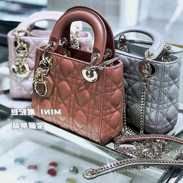

women's bag three grid mini silver buckle daifei sheepskin ling single shoulder hand chain messenger