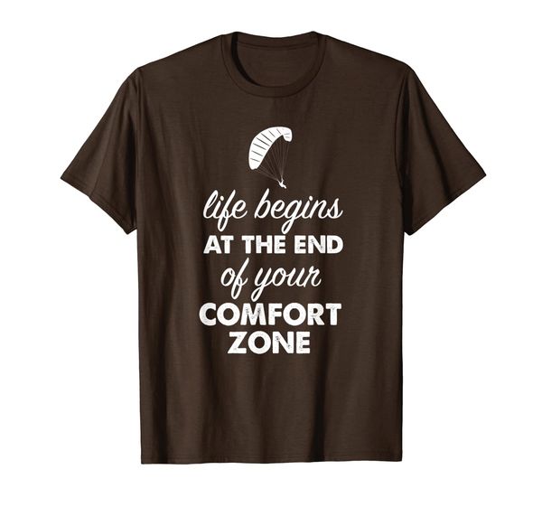 

life begins... - funny aviation paragliding pilot t-shirt, White;black