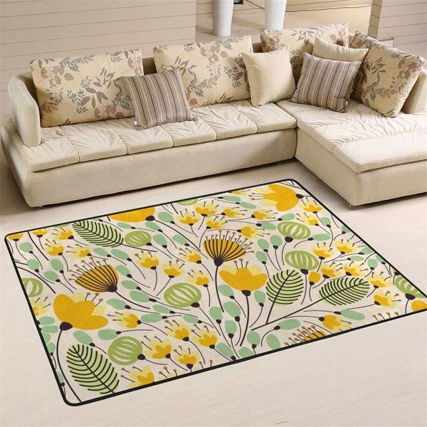 

carpets elegant yellow flowers soft carpet large area indoor baby play mat living room bedroom children's floor