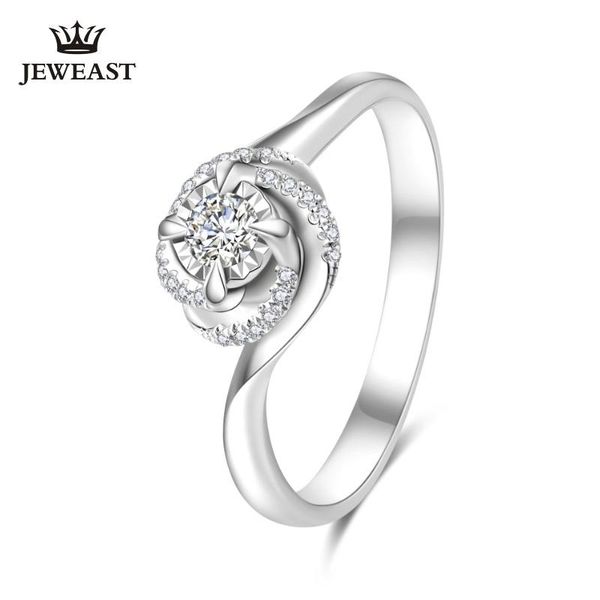 

cluster rings ido natural diamond 18k gold pure ring real solid trendy classic party fine jewelry sell 2021, Golden;silver