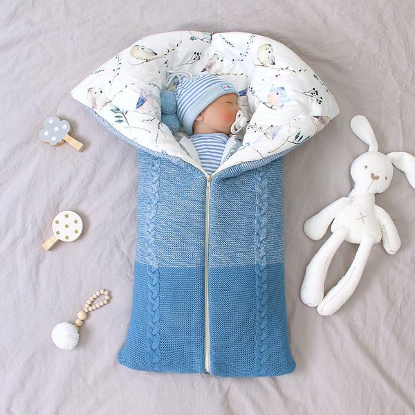 

born infant baby knit sleep bag stroller envelope blanket winter warm swaddle wrap sleeping bags 0-12months co22