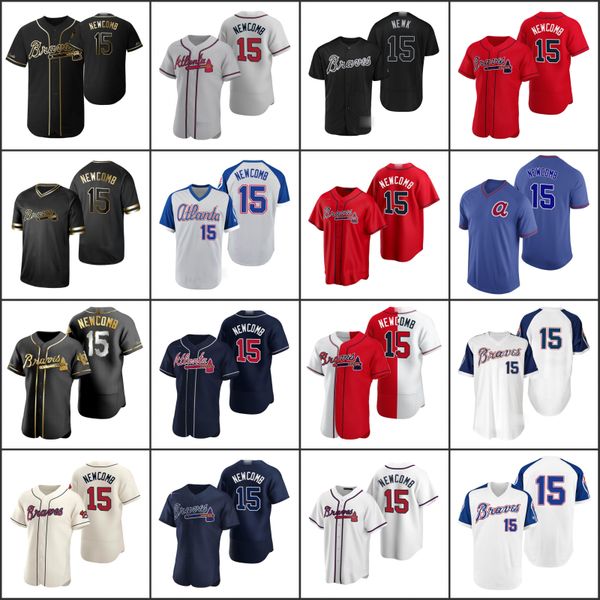 

atlanta braves men newcomb newk 15 sean newcom youth womenjersey, Black;red
