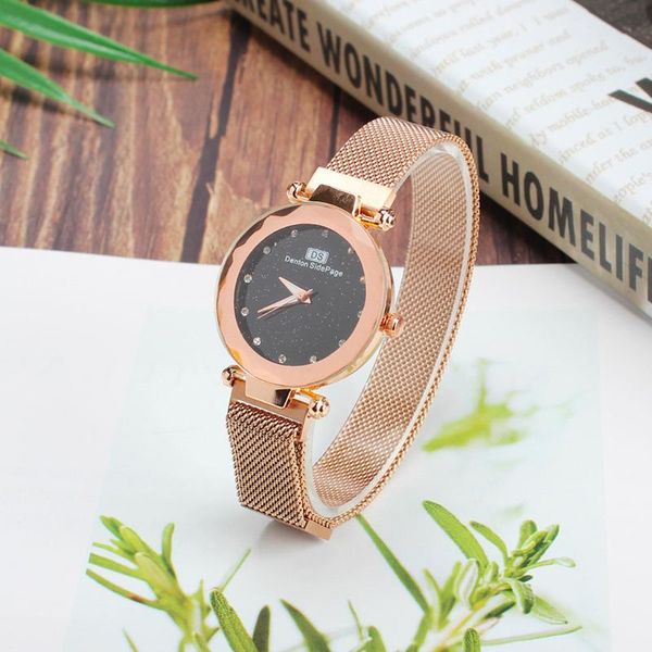 

wristwatches women watch starry sky magnetic female quartz wrist ladies watches clock gift relogio feminino montre femme#w, Slivery;brown