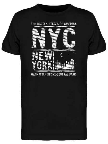 

new york city typography usa men's tee -image by shutterstock, White;black