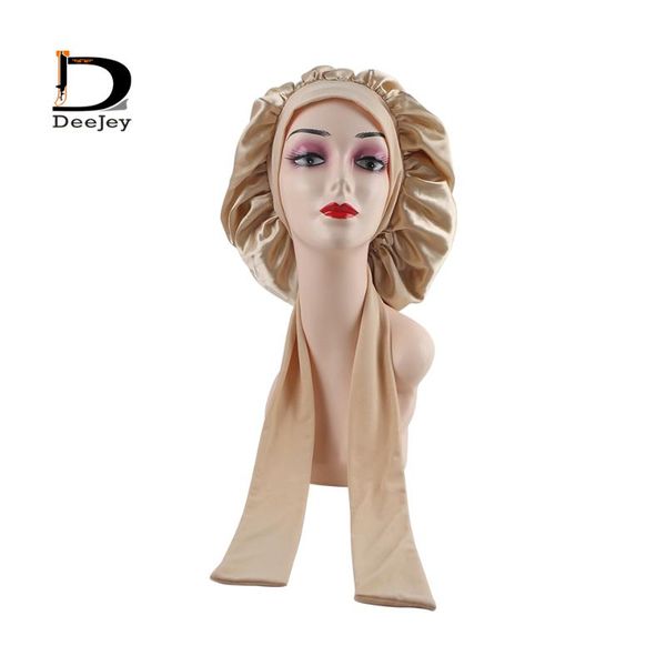 

party hats luxury cotton long band two layer satin silk bonnet