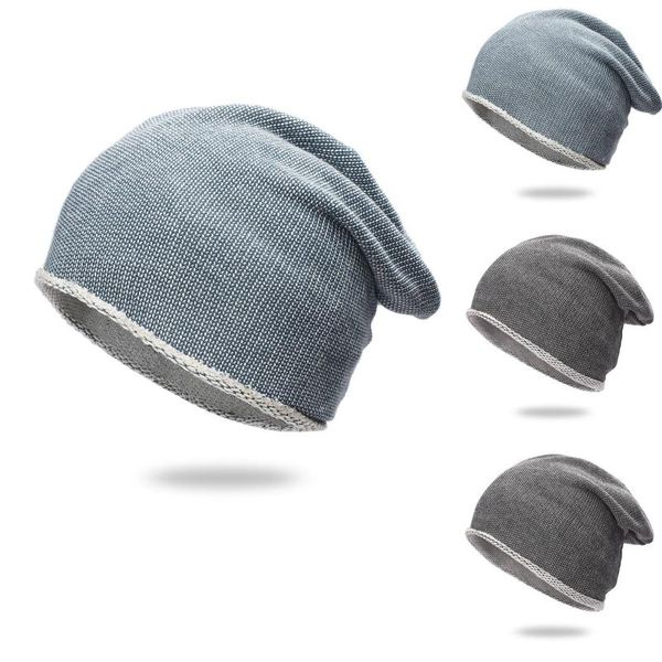 

wide brim hats y25 men winter hat women knitted for cap beanie gorro thick warm men's, Blue;gray