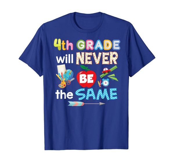 

4th grade will never be the same fourth teacher t-shirt kid, White;black