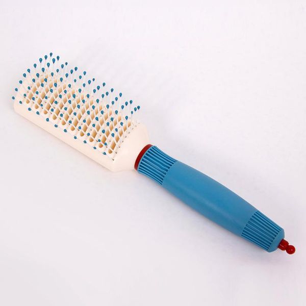 

hair brushes 9-rows detangling brush denman detangler hairbrush scalp massager straight curly wet comb, Silver