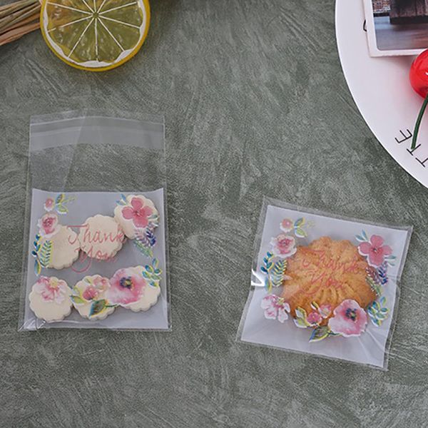 

gift wrap 100pcs/pack candy cookies package translucent bread baking supplies biscuits packaging thank you food grade plastic