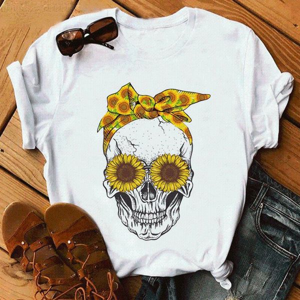 

women's blouses & shirts summer skull print graphic women funny shirt blouse fashion female harajuku aesthetic korea casual vintage clo, White