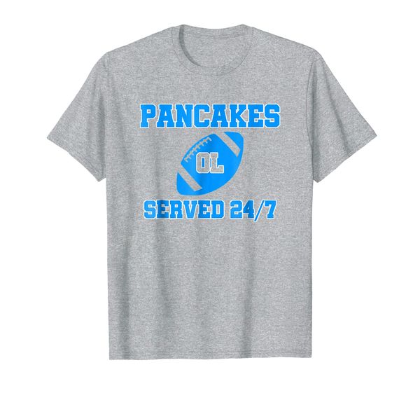 

pancakes served 24/7 offensive lineman football t-shirt, White;black