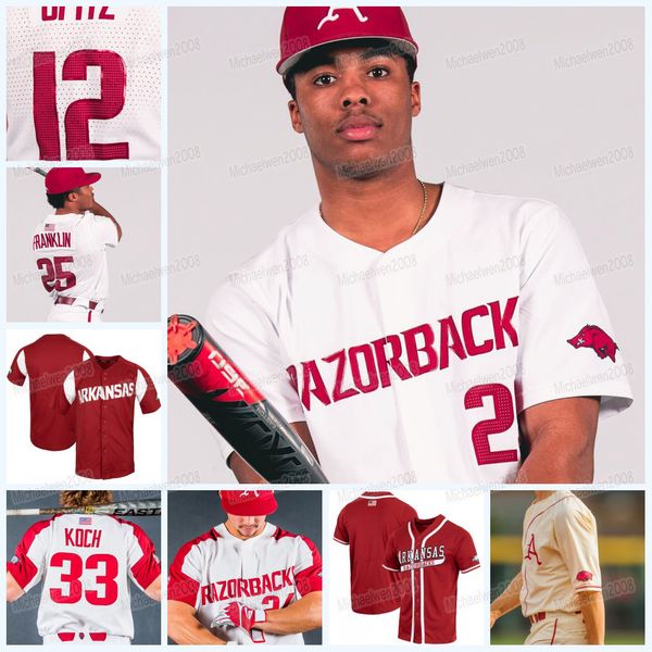 

arkansas ncaa college baseball jersey kevin kopps casey opitz caleb denny robert moore trey harris heston kjerstad coby boulware elijah tres, Black