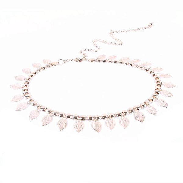 

belts fashion metal gold waist chain for women dress decorate belly leaf female ladies luxury ceinture femme, Black;brown
