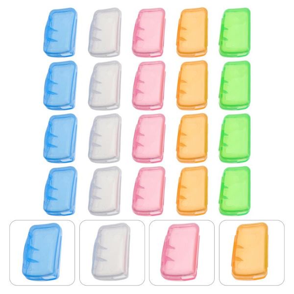 

toothbrush holders 30pcs portable head cover cap protective case for home travel camping (random color)