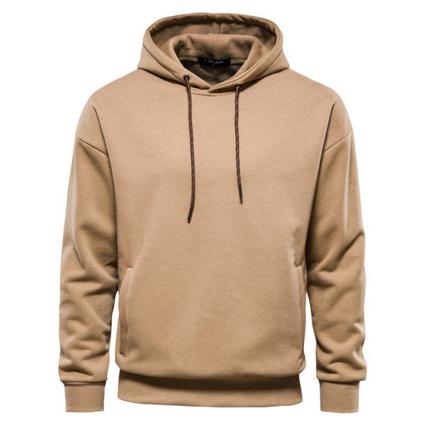 

2021 autumn winter new casual solid color sports hoodie men's thickened cotton sweater, Black