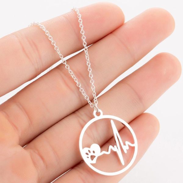 

pendant necklaces stainless steel couples ins with hollow out the heart speeds up circular necklace spot wholesale, Silver