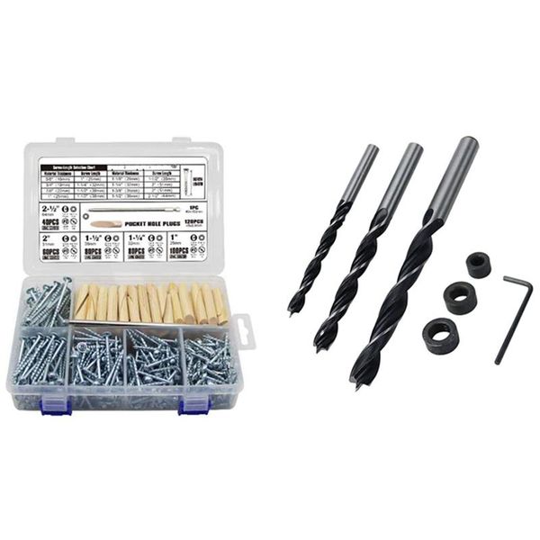 

storage bags 1 set pocket-hole screw kit & shank pocket hole drill bit