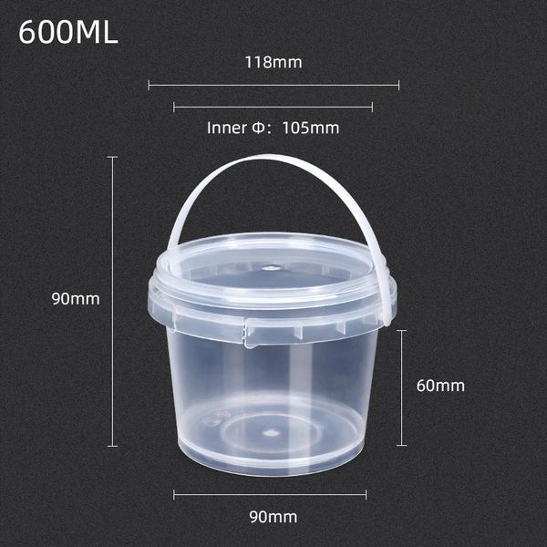 

storage bottles & jars umetass 10pcs of 600ml plastic bucket with lid and handle storge container make-up refillable bottle box