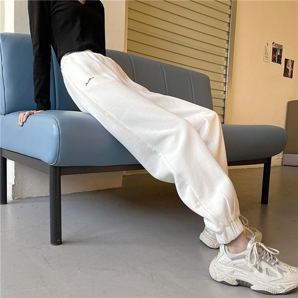 

women's pants & capris 2021 autumn winter sports casual wide leg female loose trousers lady harem streetwear clothes 17362, Black;white