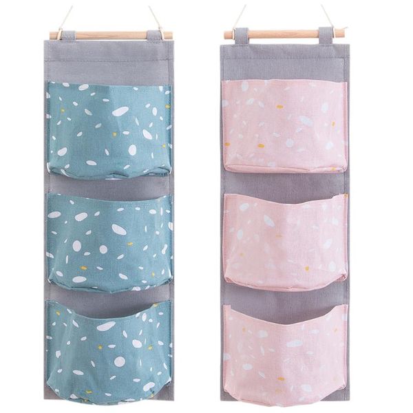 

storage bags 2pcs bag imitation linen hanging sundry behind door