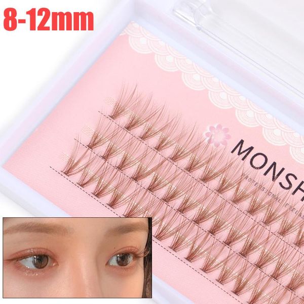 

false eyelashes 20 roots individual cluster caramel color grafting fake bushy lashes extension professional makeup supplies