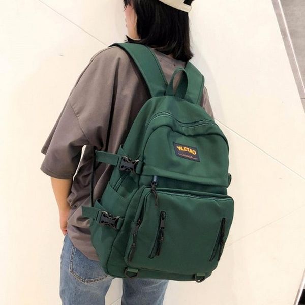 

nylon school bags for teenage girls backpacks women middle student high schoolbag leisure preppy style teen bookbags