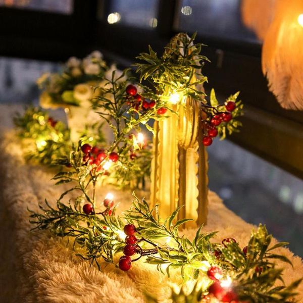 

christmas decorations 20led 2m lights led pine needle string light tree decoration artificial vine rattan copper wire lamp