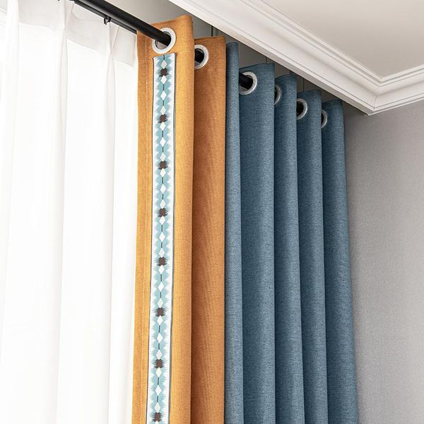 

curtain & drapes customized modern minimalist living room bedroom light luxury finished shading cotton linen fabric nordic 2021