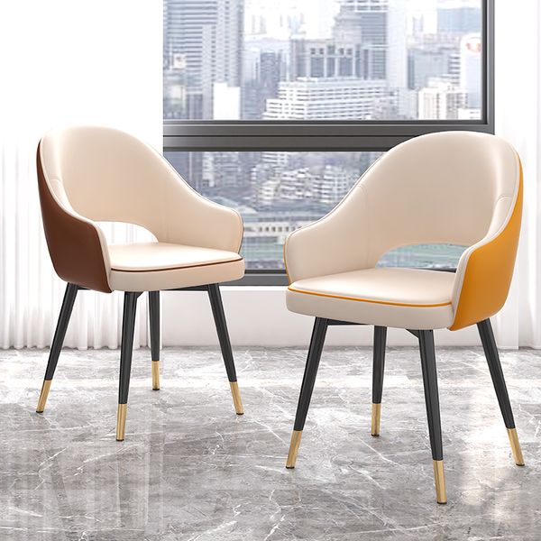 

modern restaurant furniture nordic pu leather soft stool nail shop business negotiation reception rest back chair home office makeup armchai