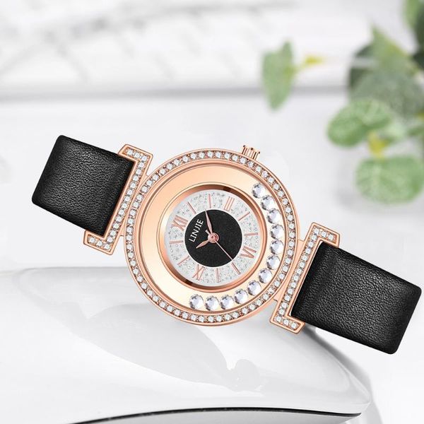 

wristwatches women's watch luxury roman numeral fashion dress watches woman 2021 leather quartz rhinestone ladies wristwatch montres fe, Slivery;brown