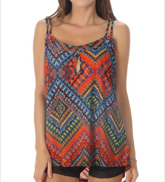 

Plus size Dresses Summer Large Sexy Open Ba Suspender Print Top, Picture color