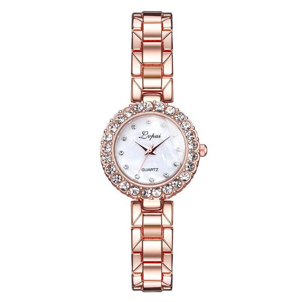 

wristwatches fashion diamond women's watch bracelet two piece set simple quartz steel band temperament, Slivery;brown