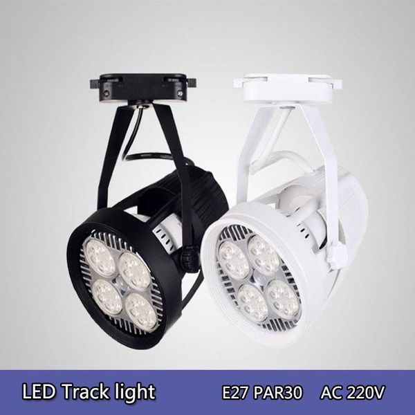 

10pcs/lot 30w 35w led track light white/black clothing housing rail lamps ceiling lights ac220v