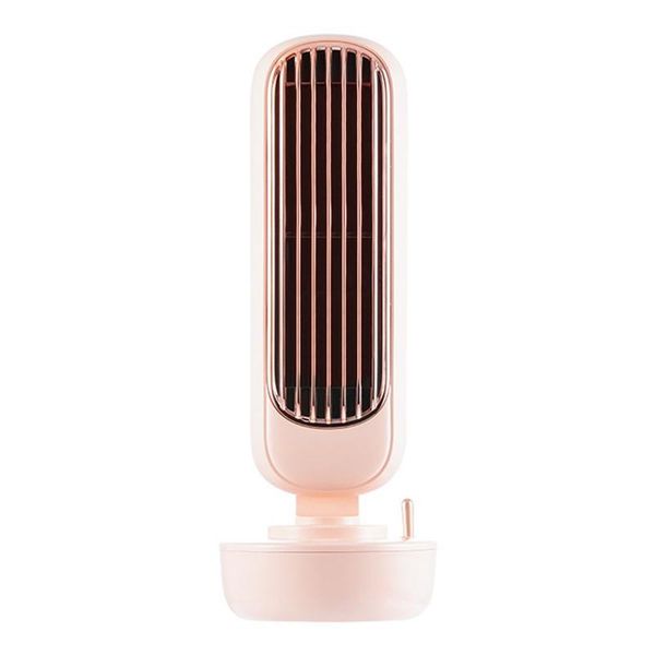 

electric fans tod-portable usb tower type bladeless water spray mist fan handheld retro cooling air conditioner humidifier-pink