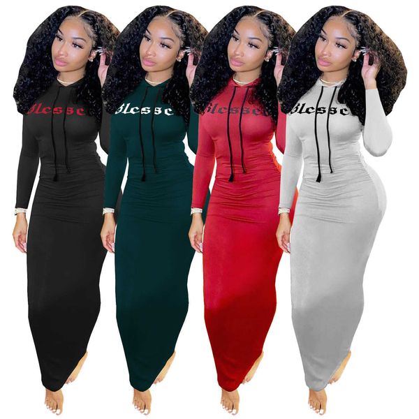 

designers clothes 2021 women autumn and winter new fashion leisure hat solid color pleated dress long skirt, White