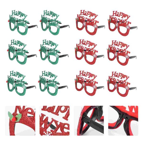 Рождественские украшения 12 шт. Новизна Год вечеринки Очки Eyeglasses Стекло для взрослых Очки (ассорти цвет)