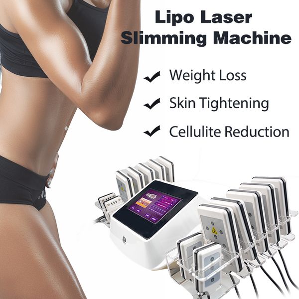 Máquina profissional do emagrecimento do corpo do lipolaser 650nm com o equipamento de beleza magro do laser de 14 pás