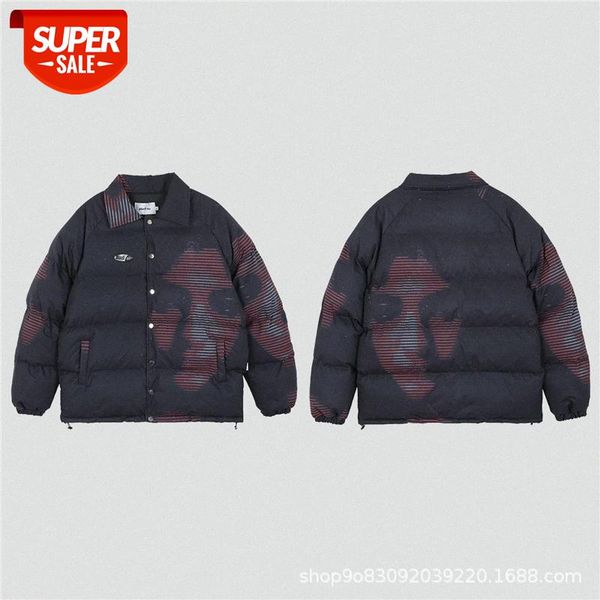 

dark wind hip-hop padded jacket men's casual loose all-match stand-up collar #0c30, Black;brown