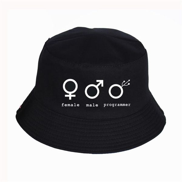 

cloches 2021 female male programmer panama bucket hat summer sun cap funny computer man fisherman's design, Blue;gray