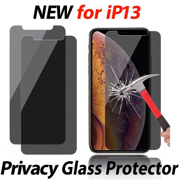 Privatsphäre Anti-Peeping Anti-Spionage 2.5D gehärtetes Glas Displayschutzfolie für iPhone 13 12 Mini 11 Pro Max XR XS 6 7 8 Plus im Opp-Beutel 9H Anti-Scratch