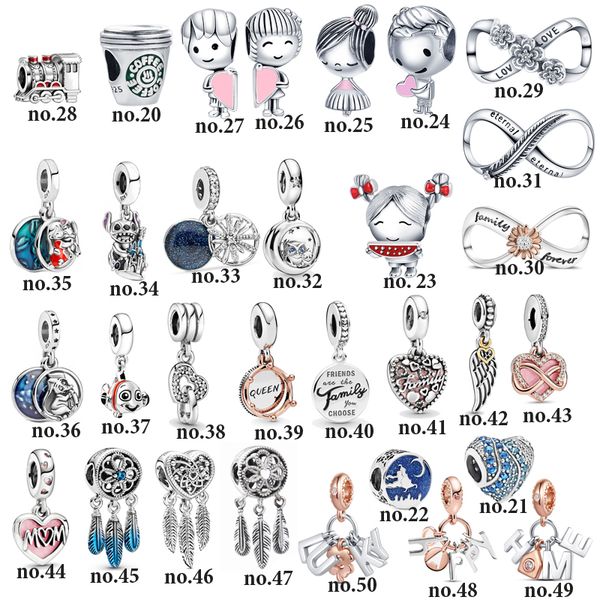 Womens solto contas encantos 925 pingentes de prata esterlina ajustam original pandora pulseira pulseira de luxo jóias designer bonito animal menino menina moda diy