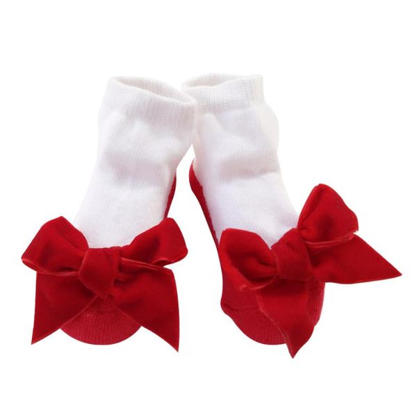

big velvet bow lace baby socks born cotton girls sock cute toddler princess style accessories, Pink;yellow