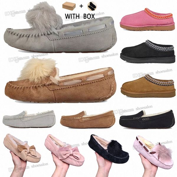 

2021 with box designer women australia australian shoes boots womens winter snow fur furry satin boot ankle booties peas leather outdoors t8, Black