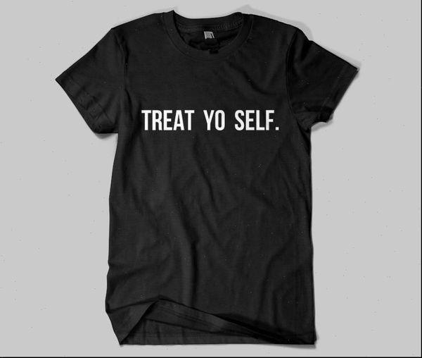 

arrival womens t shirt women tshirt treat yo self letter print casual funny for lady black white tee hipster