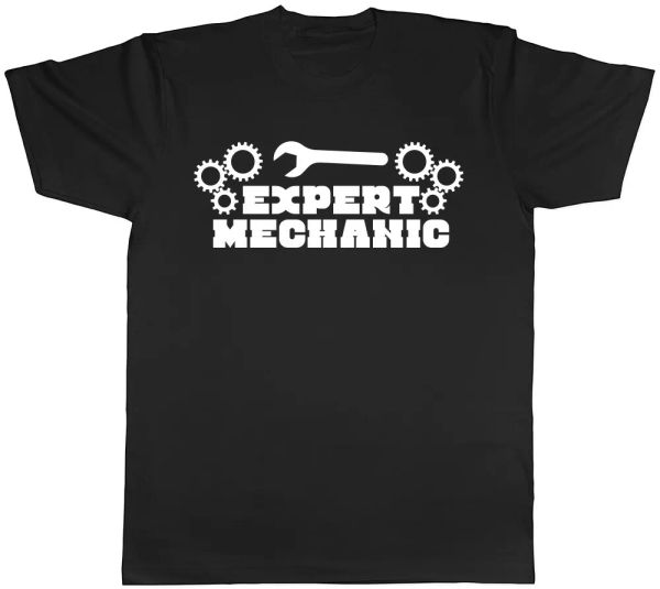 

expert mechanic mens womens ladies funny motor car tee t shirt, White;black