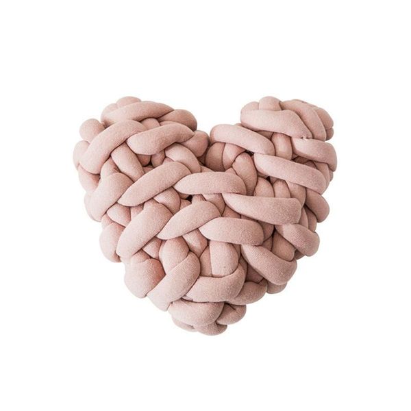 

pillow handmade weave knot cushion heart shaped macaron color decor home nds
